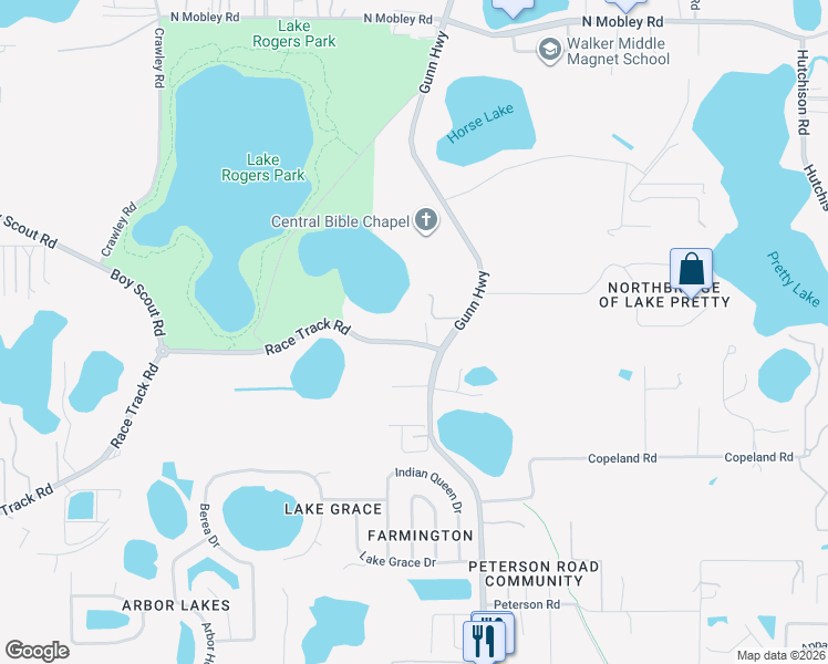 map of restaurants, bars, coffee shops, grocery stores, and more near 9612 Becker Carson Trail in Odessa