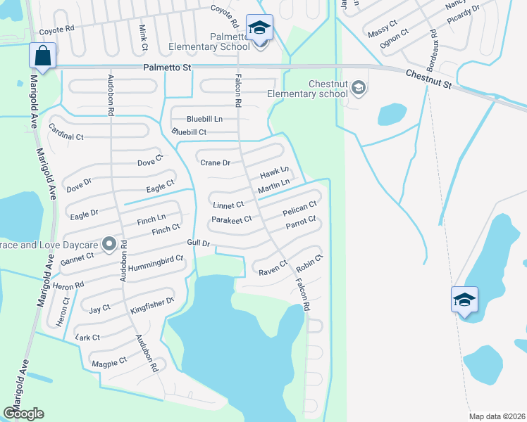 map of restaurants, bars, coffee shops, grocery stores, and more near 702 Pelican Court in Poinciana
