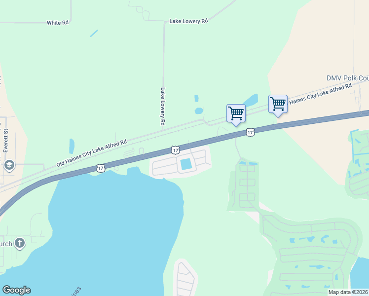 map of restaurants, bars, coffee shops, grocery stores, and more near 1901 Woodland Drive in Winter Haven
