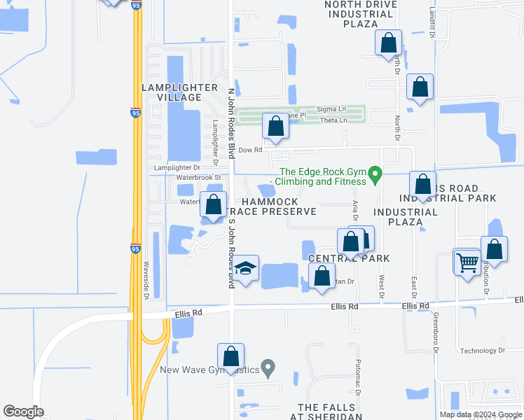 map of restaurants, bars, coffee shops, grocery stores, and more near 4093 Palladian Way in Melbourne