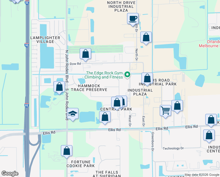 map of restaurants, bars, coffee shops, grocery stores, and more near 4071 Masira Court in Melbourne