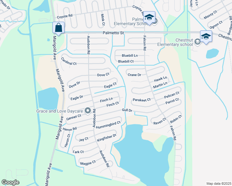 map of restaurants, bars, coffee shops, grocery stores, and more near 532 Finch Court in Poinciana