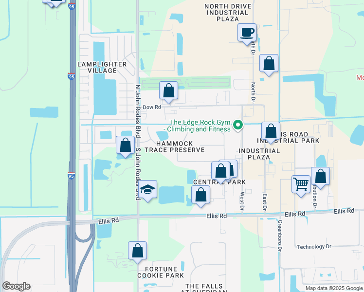 map of restaurants, bars, coffee shops, grocery stores, and more near 4173 Palladian Way in Melbourne