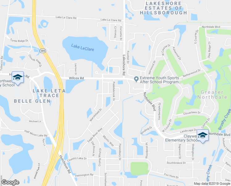 map of restaurants, bars, coffee shops, grocery stores, and more near 16210 Sawgrass Circle in Tampa