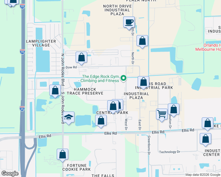 map of restaurants, bars, coffee shops, grocery stores, and more near 4071 Masira Court in Melbourne