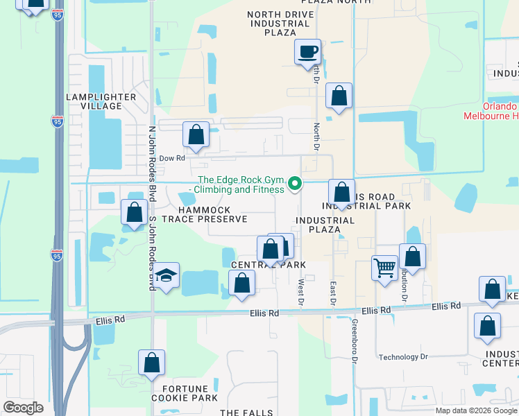 map of restaurants, bars, coffee shops, grocery stores, and more near 4071 Masira Court in Melbourne