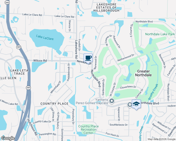 map of restaurants, bars, coffee shops, grocery stores, and more near 4910 Traskwood Court in Tampa