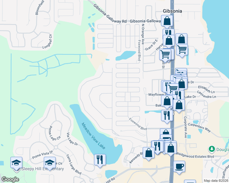 map of restaurants, bars, coffee shops, grocery stores, and more near 4724-5082 Rickenberry Lane in Lakeland
