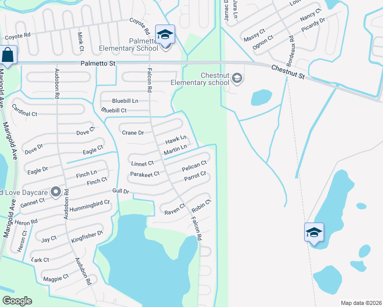 map of restaurants, bars, coffee shops, grocery stores, and more near 718 Martin Lane in Kissimmee