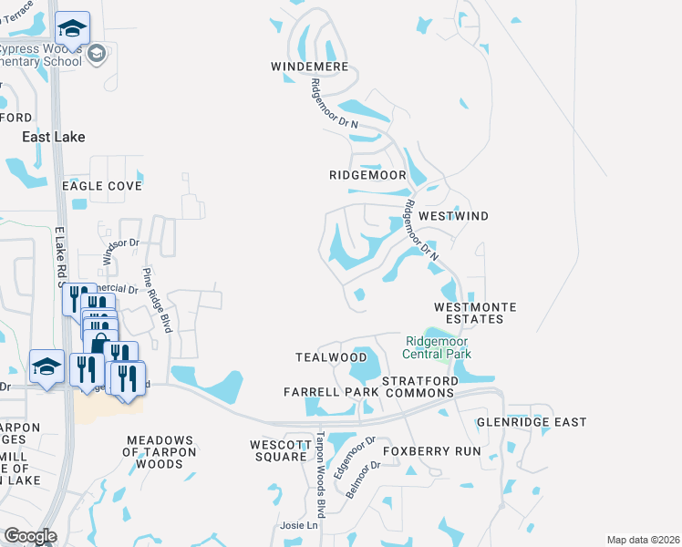 map of restaurants, bars, coffee shops, grocery stores, and more near 3723 Darston Street in Palm Harbor