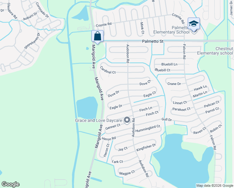 map of restaurants, bars, coffee shops, grocery stores, and more near 471 Dove Drive in Kissimmee