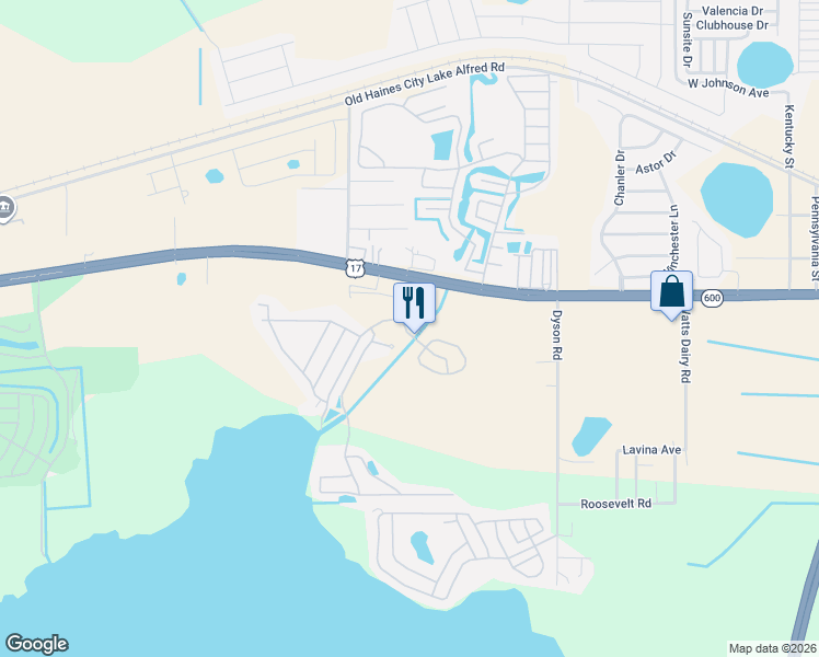 map of restaurants, bars, coffee shops, grocery stores, and more near 100-196 Dixie Dr in Haines City