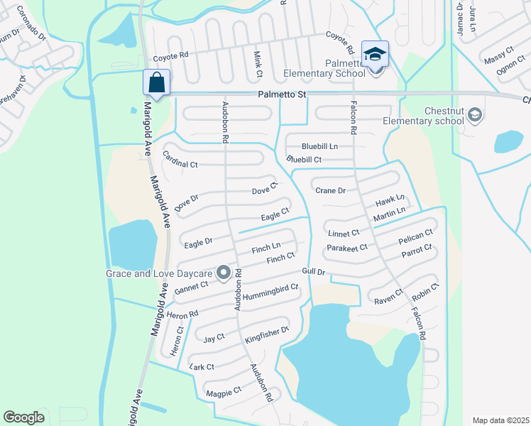 map of restaurants, bars, coffee shops, grocery stores, and more near 564 Eagle Court in Kissimmee
