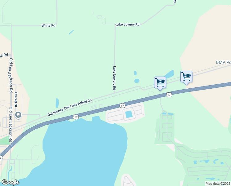 map of restaurants, bars, coffee shops, grocery stores, and more near Old Haines City Lake Alfred Road in Lake Alfred