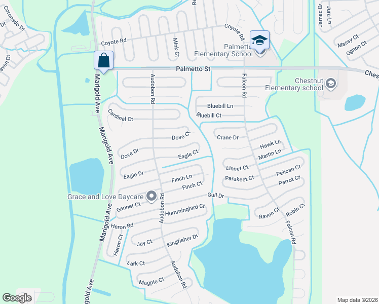 map of restaurants, bars, coffee shops, grocery stores, and more near 556 Eagle Court in Kissimmee