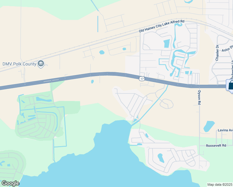 map of restaurants, bars, coffee shops, grocery stores, and more near 43 O'Hara Drive in Haines City