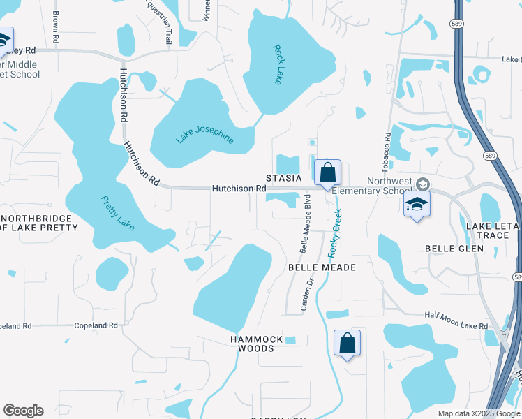 map of restaurants, bars, coffee shops, grocery stores, and more near 16207 Armistead Lane in Odessa
