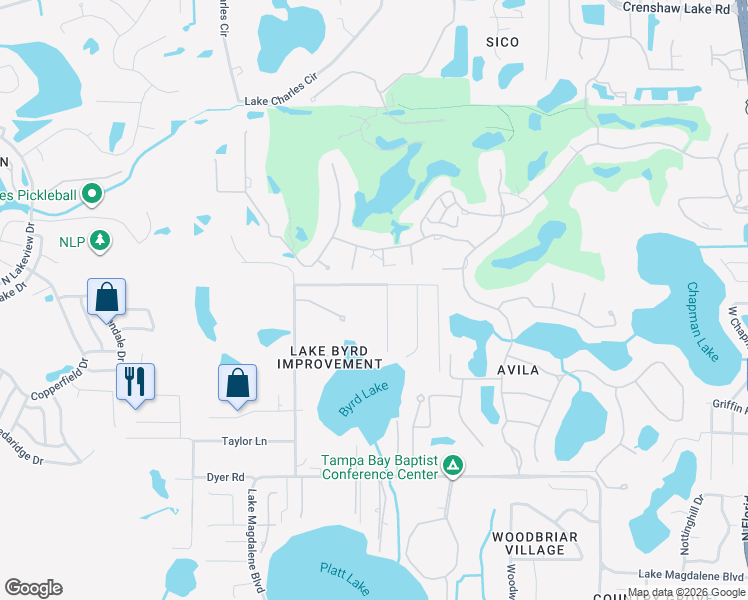 map of restaurants, bars, coffee shops, grocery stores, and more near 16625 Indian Mound Road in Tampa