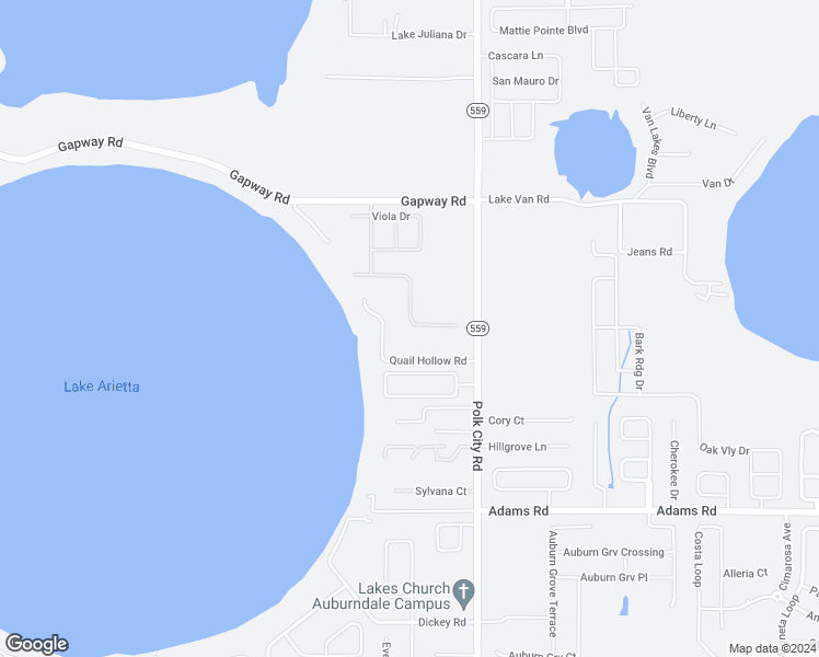 map of restaurants, bars, coffee shops, grocery stores, and more near 218 Lake Arietta Court in Auburndale