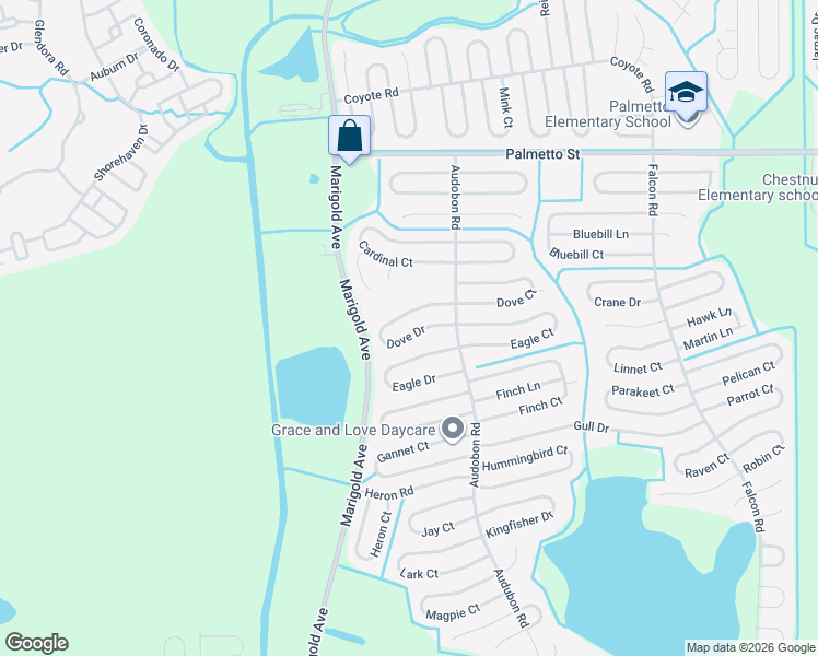 map of restaurants, bars, coffee shops, grocery stores, and more near 468 Dove Drive in Kissimmee