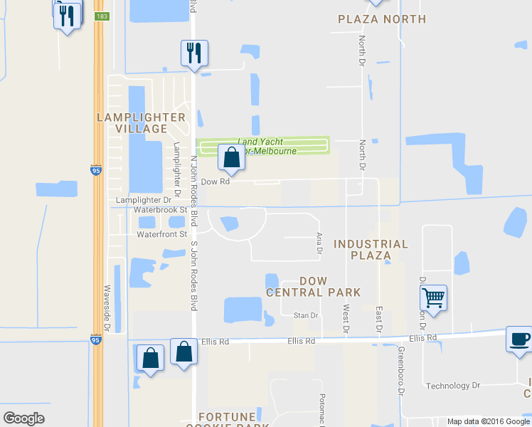 map of restaurants, bars, coffee shops, grocery stores, and more near 4398 Palladian Way in Melbourne