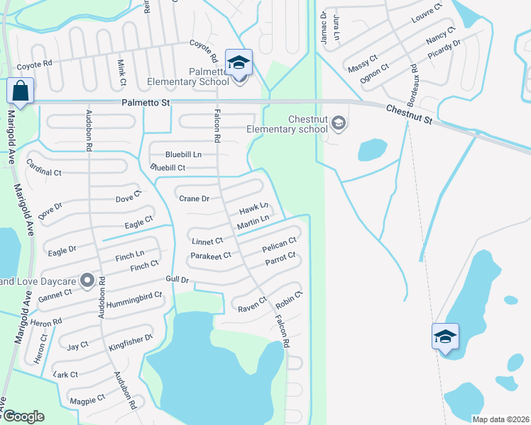 map of restaurants, bars, coffee shops, grocery stores, and more near 718 Martin Lane in Kissimmee