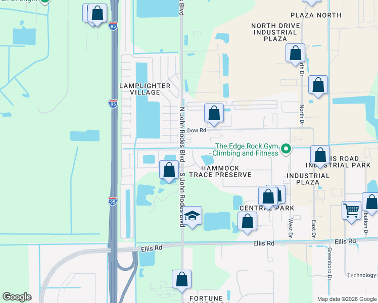 map of restaurants, bars, coffee shops, grocery stores, and more near 3993 Palladian Way in Melbourne