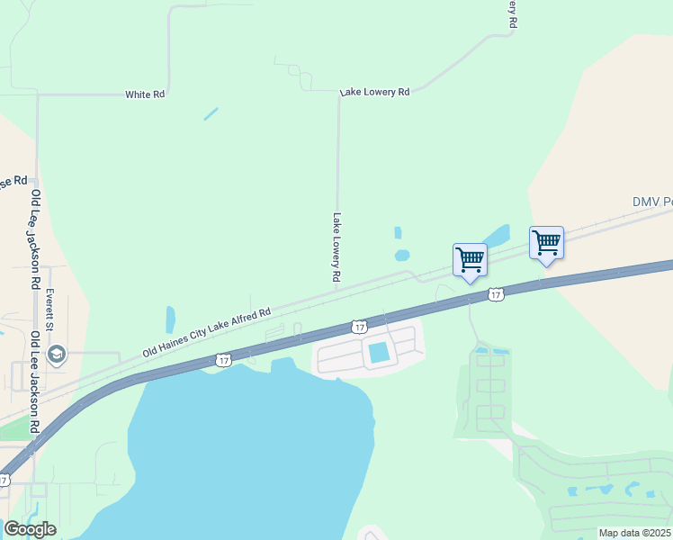 map of restaurants, bars, coffee shops, grocery stores, and more near 4998 Lake Lowery Road in Haines City