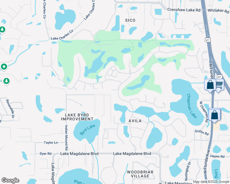 map of restaurants, bars, coffee shops, grocery stores, and more near 1103 Valladolid De Avila in Tampa