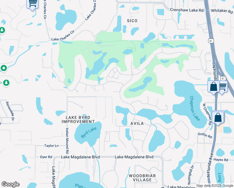 map of restaurants, bars, coffee shops, grocery stores, and more near 1103 Valladolid De Avila in Tampa