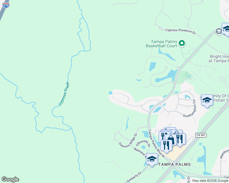 map of restaurants, bars, coffee shops, grocery stores, and more near 4802 Londonderry Drive in Tampa