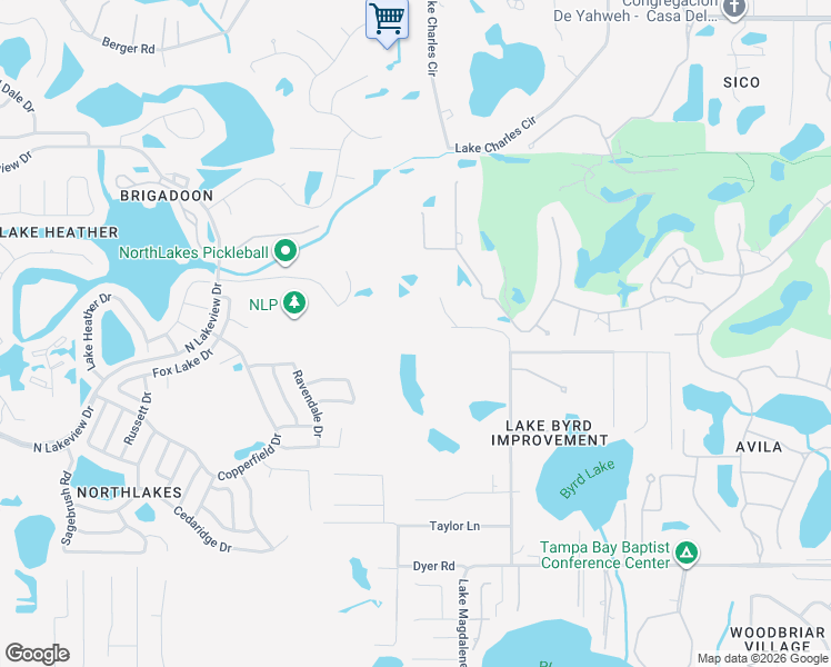 map of restaurants, bars, coffee shops, grocery stores, and more near 15315 Indian Head Drive in Tampa
