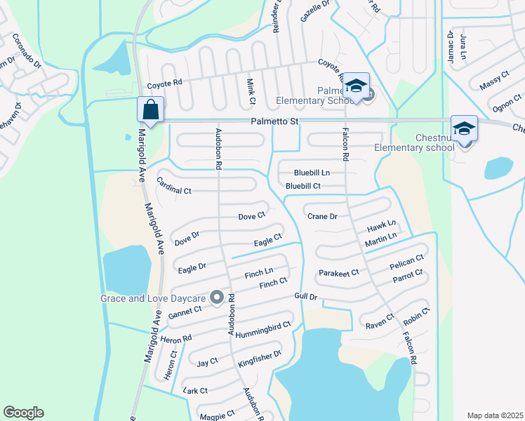 map of restaurants, bars, coffee shops, grocery stores, and more near 540 Dove Court in Kissimmee