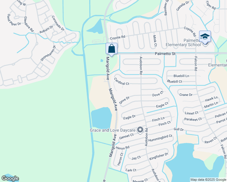 map of restaurants, bars, coffee shops, grocery stores, and more near 816 Cardinal Way in Poinciana