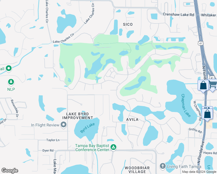 map of restaurants, bars, coffee shops, grocery stores, and more near 1103 Valladolid De Avila in Tampa