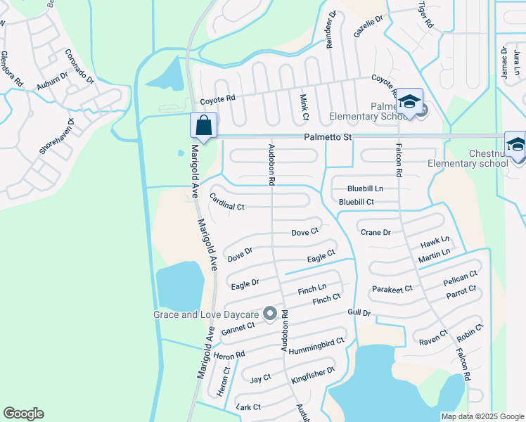 map of restaurants, bars, coffee shops, grocery stores, and more near 475 Cardinal Court in Kissimmee