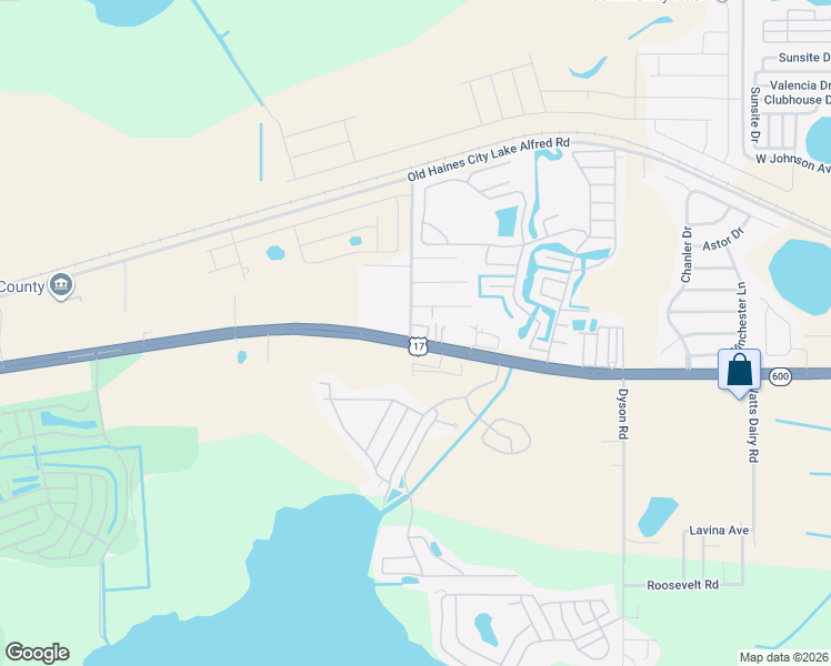 map of restaurants, bars, coffee shops, grocery stores, and more near 15 Fletcher Fish Camp Road in Haines City