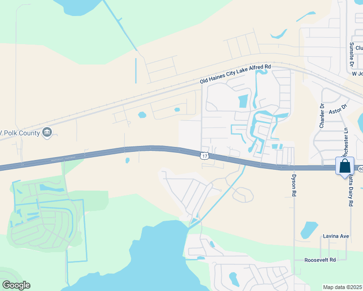 map of restaurants, bars, coffee shops, grocery stores, and more near 4012 U.S. 17 in Haines City