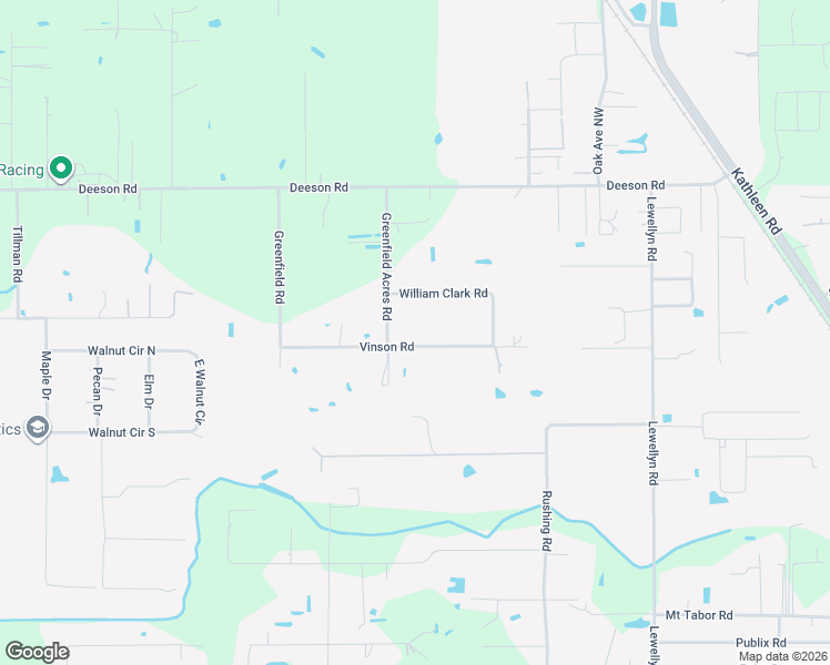 map of restaurants, bars, coffee shops, grocery stores, and more near 4231 Vinson Road in Lakeland