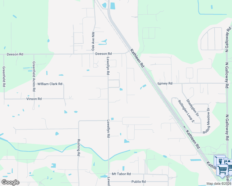 map of restaurants, bars, coffee shops, grocery stores, and more near 5101 Lewellyn Road in Lakeland
