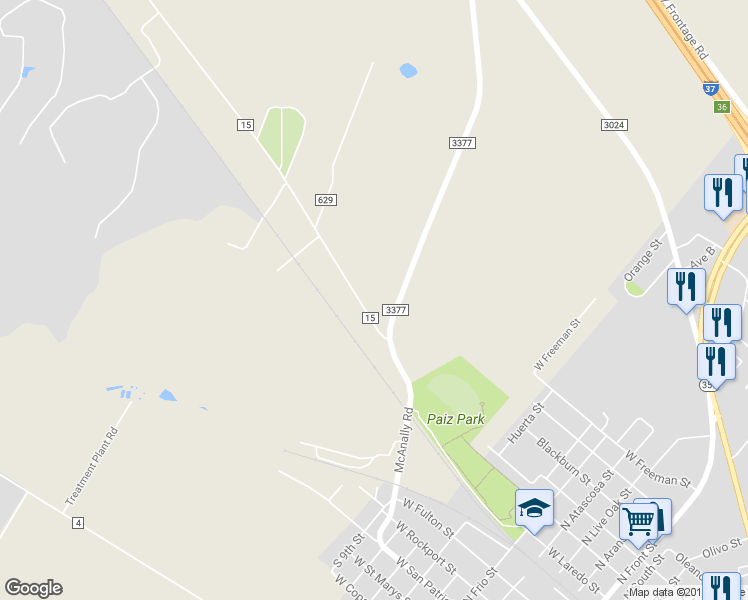 map of restaurants, bars, coffee shops, grocery stores, and more near 9903 Farm to Market 3377 in Mathis