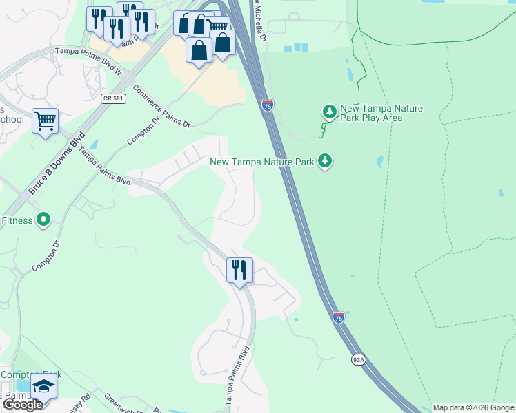map of restaurants, bars, coffee shops, grocery stores, and more near 6243 English Hollow Road in Tampa