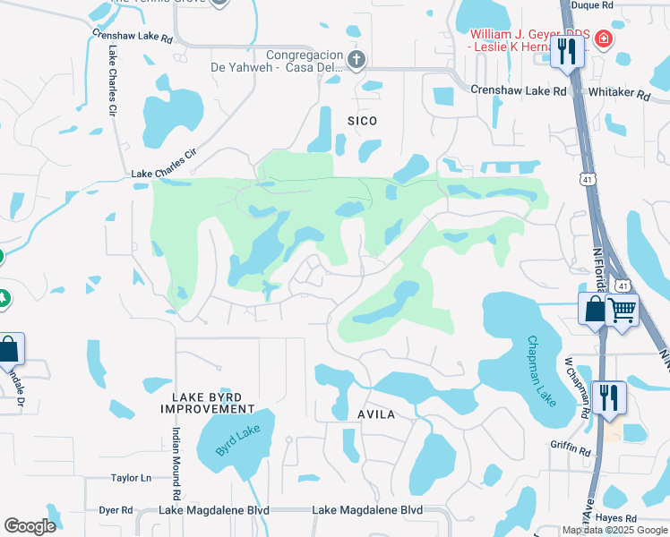 map of restaurants, bars, coffee shops, grocery stores, and more near 16602 Avila Boulevard in Tampa