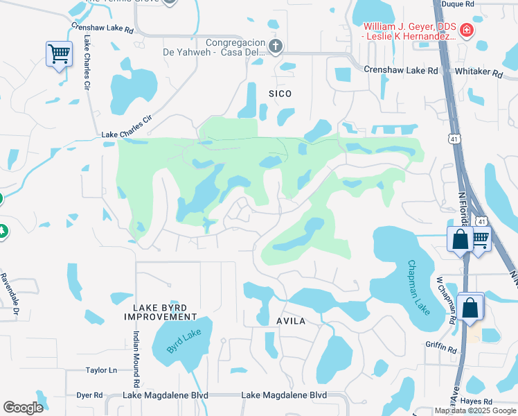 map of restaurants, bars, coffee shops, grocery stores, and more near 16602 Avila Boulevard in Tampa