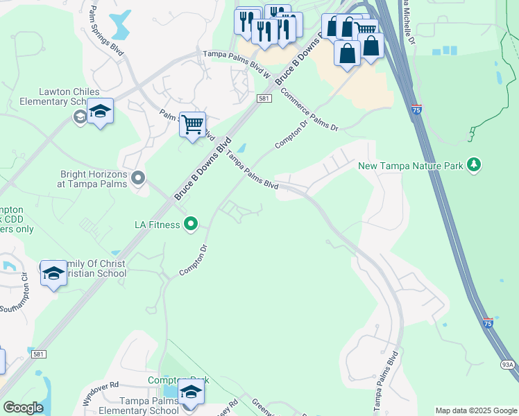 map of restaurants, bars, coffee shops, grocery stores, and more near 6204 Avignon Court in Tampa
