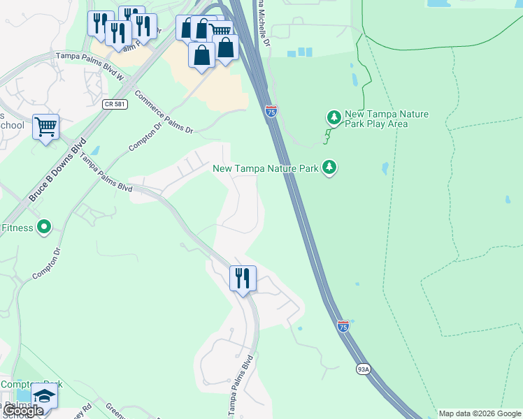 map of restaurants, bars, coffee shops, grocery stores, and more near 6248 English Hollow Road in Tampa