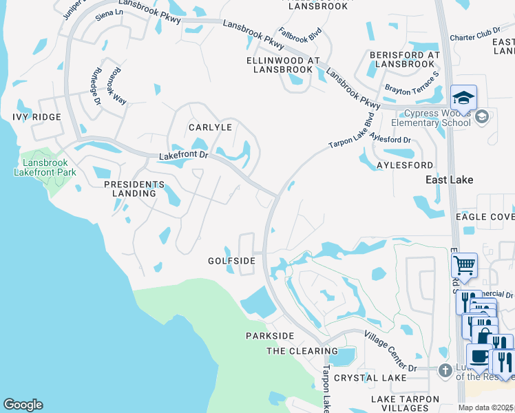 map of restaurants, bars, coffee shops, grocery stores, and more near 4210 Preserve Place in Palm Harbor