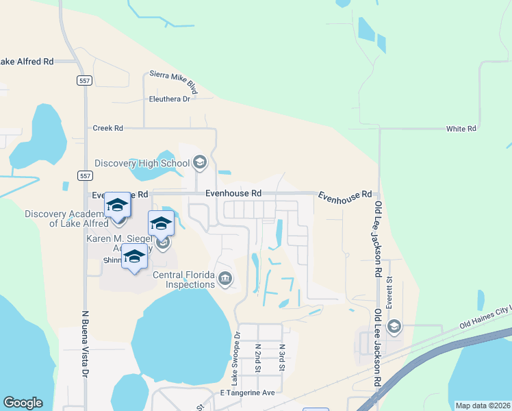 map of restaurants, bars, coffee shops, grocery stores, and more near 24 Cypress Loop in Lake Alfred