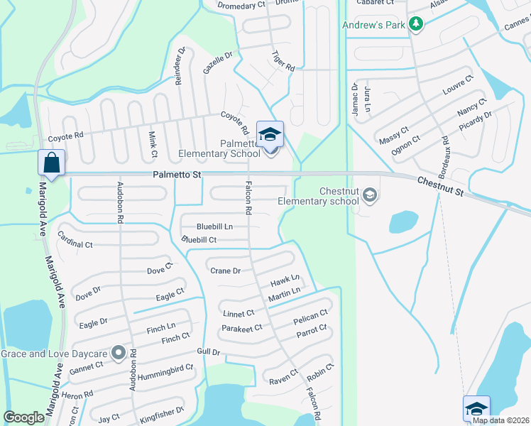 map of restaurants, bars, coffee shops, grocery stores, and more near 706 Bluebill Place in Kissimmee