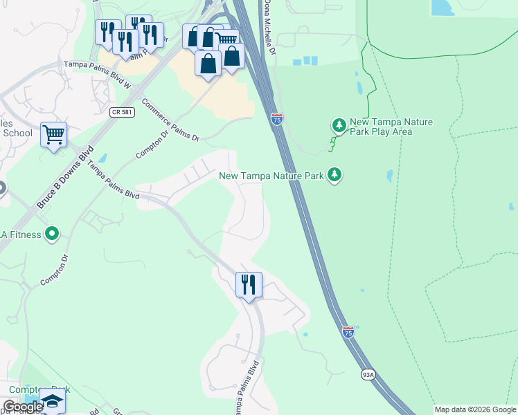 map of restaurants, bars, coffee shops, grocery stores, and more near 6248 English Hollow Road in Tampa